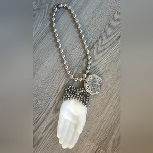 Art By Amy Past Present and future Pendant Necklace with Silver Beaded Chain